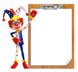 Clown with Exam pad