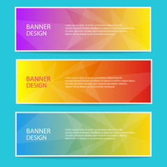 Obraz na płótnie Canvas Banner design. Collection colorful banners with polygonal background