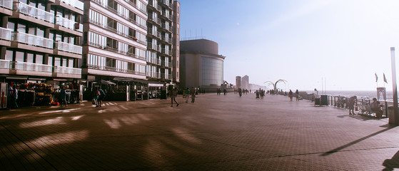 The walking square next to the beach at Ostend, Belgium