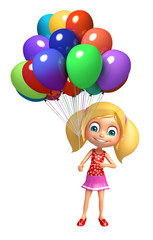 Fototapeta na wymiar kid girl with Balloons
