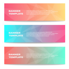 Banner template. Collection of three beautiful colorful banners.