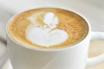 cup of cappuccino coffee , hot coffee