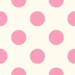 Circle seamless pattern. Cute pink circles on a white background