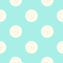 Circle seamless pattern. Cute white circles on a blue background