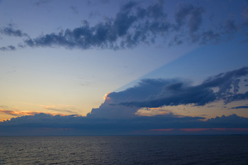 beautiful sea landscape after sunset