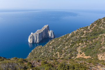 Fototapeta na wymiar Pan di Zucchero cliff, near Masua, Sardinia, Sulcis Coast
