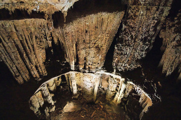 Speleothems in karst cave