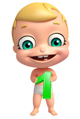 cute baby with Digit 1