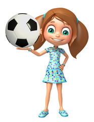 kid girl with Football