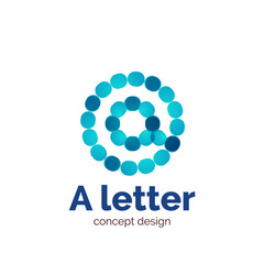 Vector modern minimalistic dotted letter concept logo