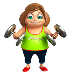 kid girl with Weight