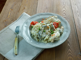 Chicken fricassee  style of Alsace