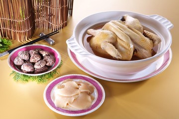 New Year's dinner series imperial shark fin soup cup with chicke