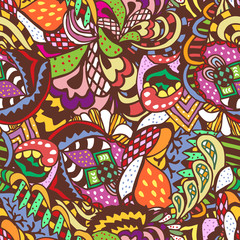 seamless abstract colored pattern. curved and in different sizes forms drawn as seamless for your design