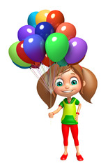 kid girl with Balloon