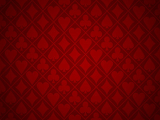 Card suits red background