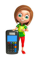 kid girl with Swap machine