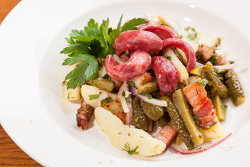 Salad with beer at the Oktoberfest