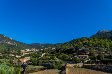 Fototapeta na wymiar Beautiful panorama of the town Estellencs on Mallorca, Spain