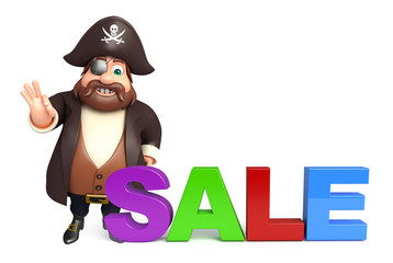 Pirate with Sale sign