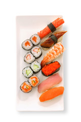 Sushi set isolated on white background