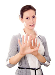 Woman gesturing stop