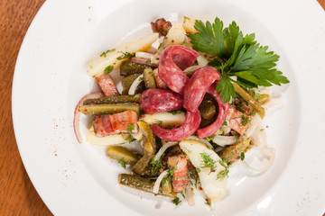 Salad with beer at the Oktoberfest