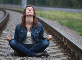 Young woman zen railway