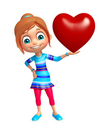 kid girl with Heart