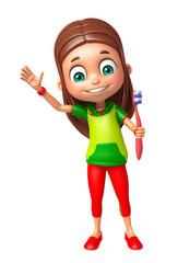 kid girl with Tooth brush