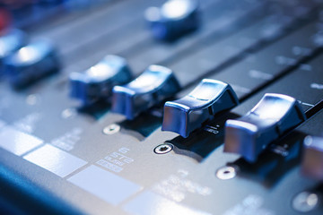 Mixing console. Sound mixer.