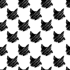 cat silhouette pattern, Background with a silhouette of the head of a cat