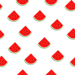 Watermelon vector seamless illustration, summer design background, textile design trend