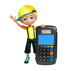 kid boy with swap machine