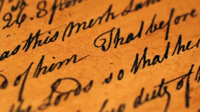 Close up of old letter