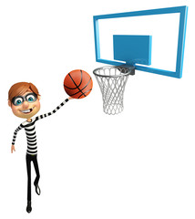 Thief with Basket ball and net