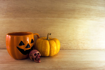 skull pumpkin halloween cup