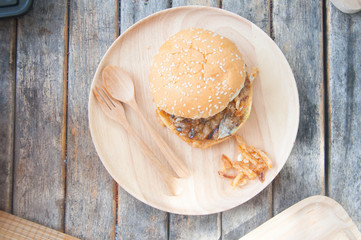 Homemade hamburger