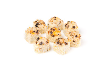 Sushi or kimbap with seafood, rice and vegetables seaweed rolls