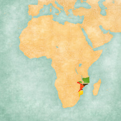 Map of Africa - Mozambique
