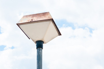old Street retro lamp  on blue sky background