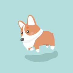 Cute welsh corgi dog vector illustration
