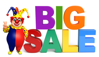 Clown with Big sale sign