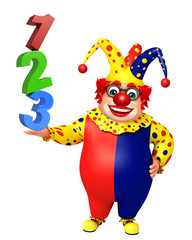 Clown with 123 sign
