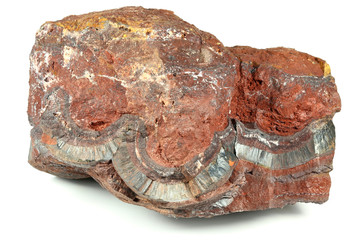 iron ore from the Czech Ore Mountains isolated on white background