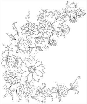 bouquet of flowers coloring page for Adults
