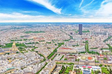 Panorama of Paris view from the Eiffel tower.
