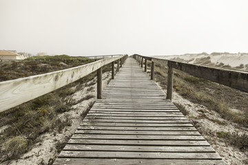 Wooden walkway to the beach