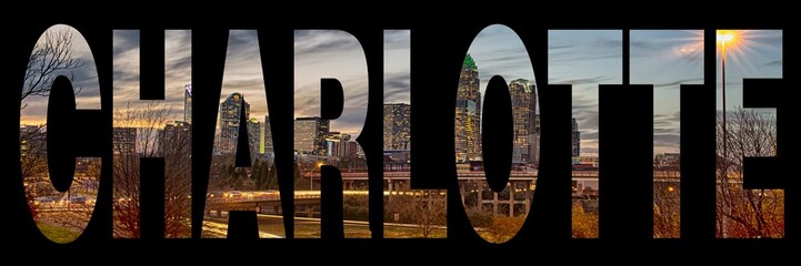 skyline of charlotte city on north carolina