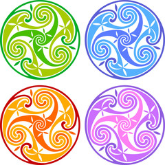 Colored isolated vector celtic triskels